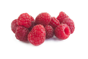 Few ripe raspberries