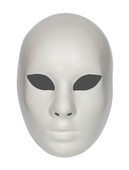 White dramatic theater Mask isolated on white background