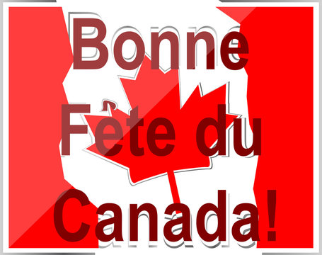 French Happy Canada Day vector card