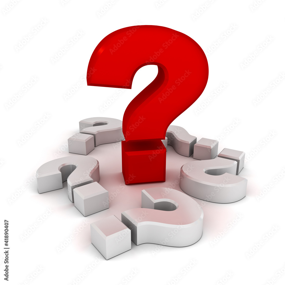 Poster big problem concept, red question mark