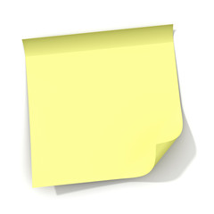 Sticky note with curled corner