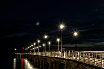 Lamp post On a pier at night