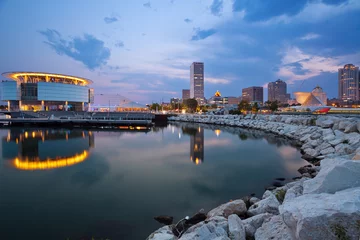 Gordijnen City of Milwaukee skyline. © rudi1976