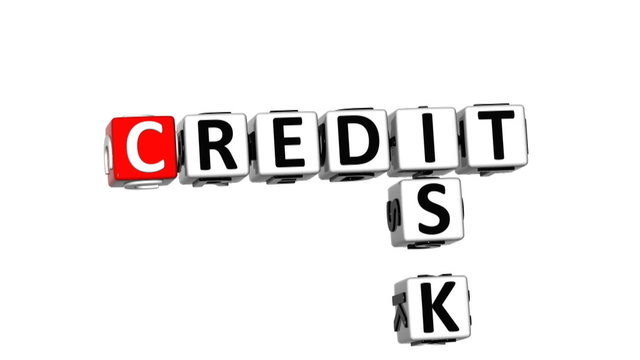 3D Credit Risk Crossword on white background