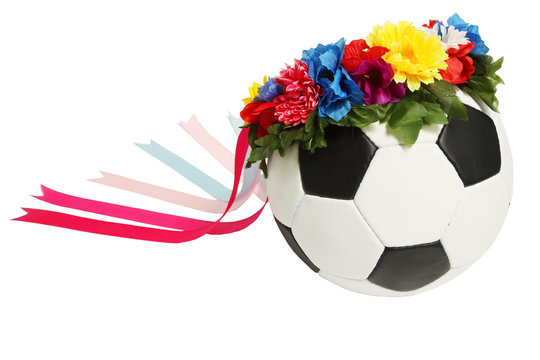 soccer ball in wreath