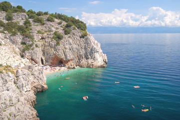 Adriatycka plaża, Chorwacja - obrazy, fototapety, plakaty