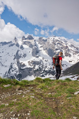 Fototapeta na wymiar Turystyka w Alpach