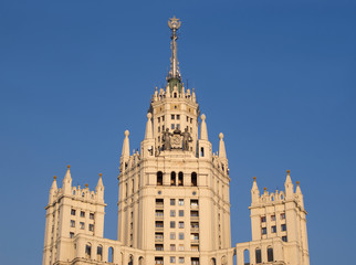Top of Stalinist Residential house in Moscow