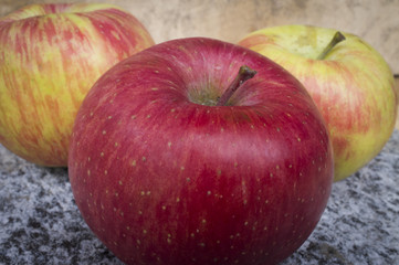 Natural yellow and red apples 2 color image