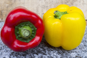 Red and yellow pepper color image