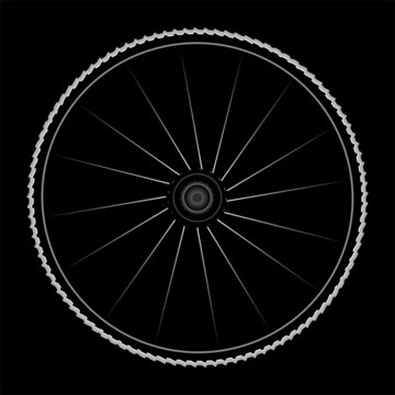 Bike wheel - vector illustration on black