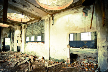Fototapeta na wymiar opuszczonej fabryki
