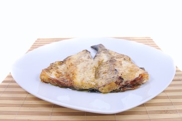Baked gilthead bream.