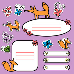 A set of doodle scrapbook elements