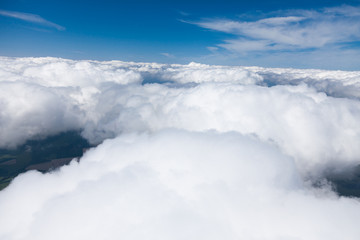 aerial view of comulus clouds