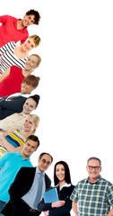 Obraz premium L shaped collage made of 10 different people