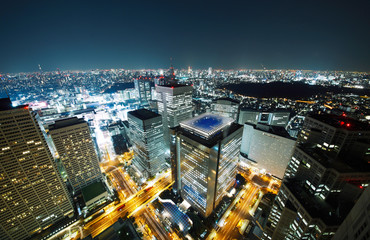 Fototapeta na wymiar Nocny widok z Shinjuku