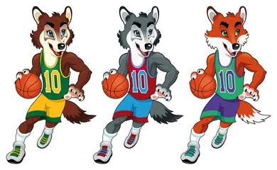 Poster Basketball mascots. Vector isolated characters © ddraw