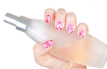 art modern pink abstract manicure