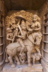 Statue at the Rani Ki Vav step well in Patan, Gujarat, India