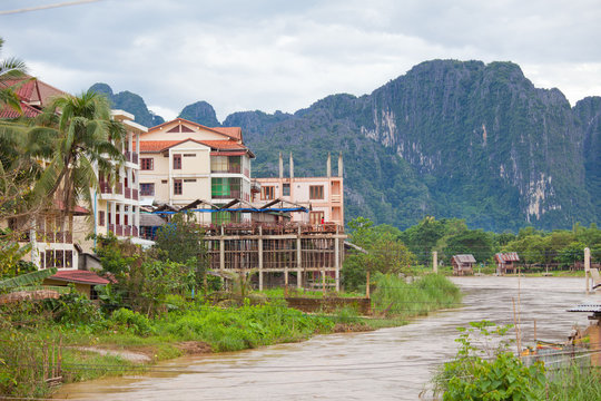 Village and mountain