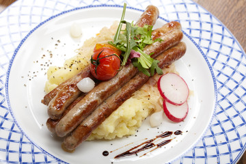 sausages and potatoes