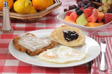 Chicken fried steak breakfast