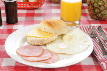 Canadian bacon breakfast