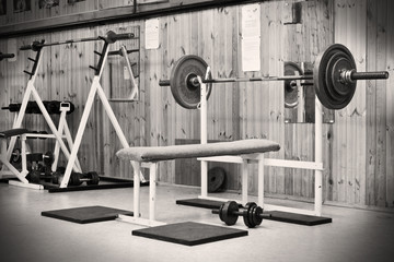 interior of an old gym