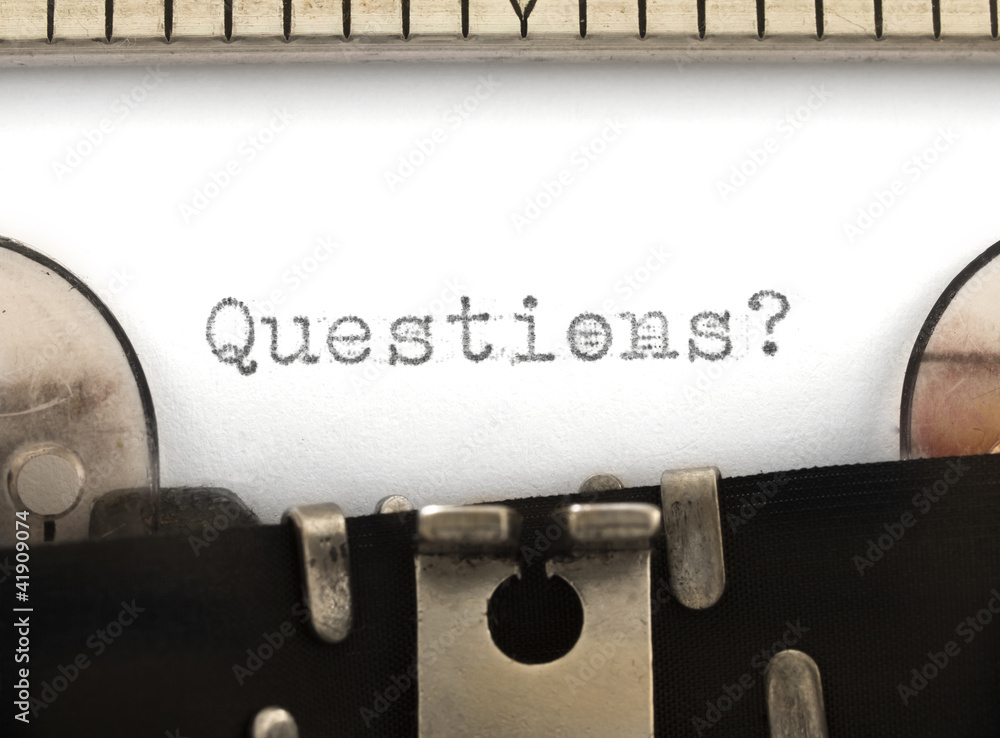 Fototapete questions? on the typewriter