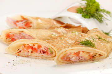Pancakes with Salmon