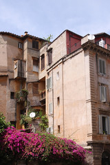 typical roman architecture in Trastevere, Roma