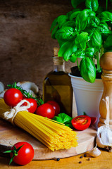 still life italian cooking ingredients