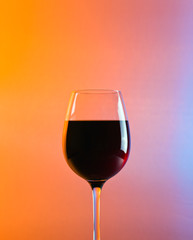 glass with red wine