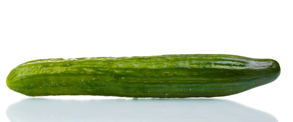 long cucumber isolated on white