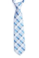 Elegant blue tie isolated on white