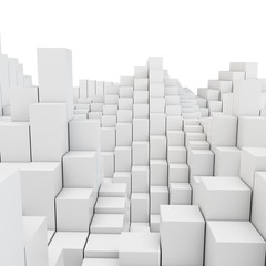 Fototapeta premium 3d streszczenie gładkie białe metalowe kostki tło