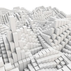 Fototapeta premium 3d abstract smooth white metallic cubes background