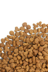 dry cat food isolated on white