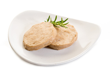 seitan steack on white background