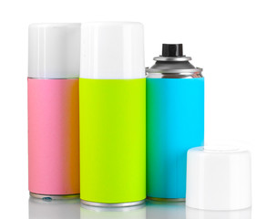 aerosol cans isolated on white
