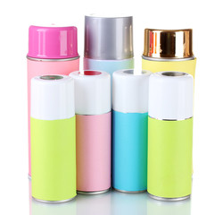 aerosol cans isolated on white