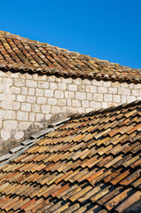 Old tile roof of Mediterranean town
