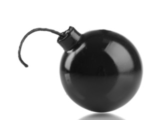 Cartoon style bomb isolated on white