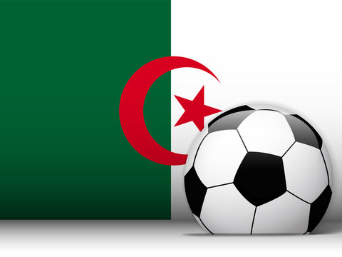 Algeria Soccer Ball with Flag Background