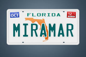 Nummernschild Florida Miramar