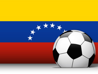 Fototapeta premium Venezuela Soccer Ball with Flag Background