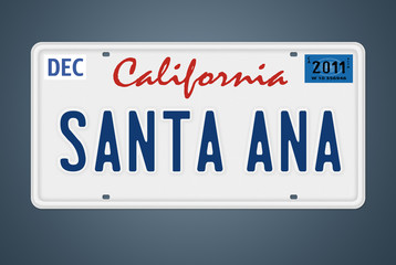 Nummernschild CA Santa Ana
