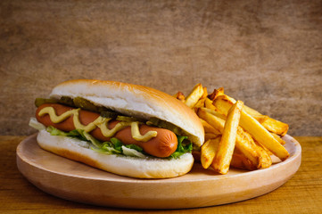 Hot dog and french fries