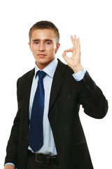 A businessman with an okay sign